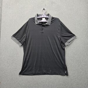 Thomas Sterling Men Polo L Black Floral Performance 4 Way Stretch Activewear
